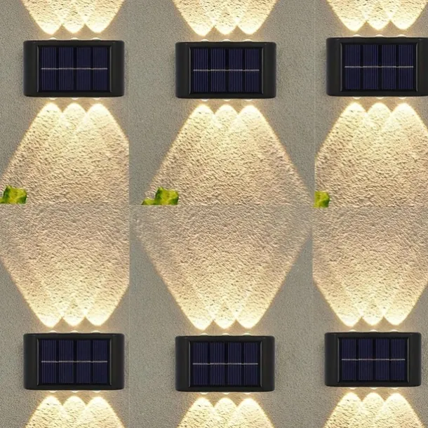 2/4/6 PCS Solar Waterproof Wall Lights, Outdoor 6LED Deck Lights, for Decoration of Courtyards, Streets, Fences, Garages, Gardens, Stairs, Fence Lights