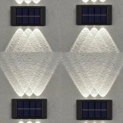 2/4/6 PCS Solar Waterproof Wall Lights, Outdoor 6LED Deck Lights, for Decoration of Courtyards, Streets, Fences, Garages, Gardens, Stairs, Fence Lights