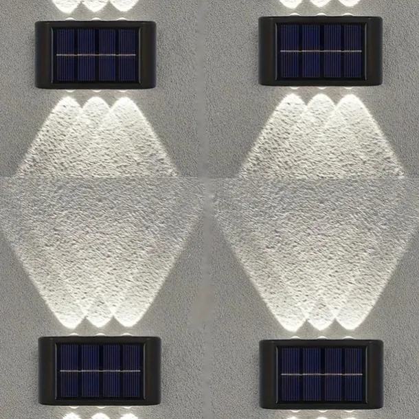 2/4/6 PCS Solar Waterproof Wall Lights, Outdoor 6LED Deck Lights, for Decoration of Courtyards, Streets, Fences, Garages, Gardens, Stairs, Fence Lights