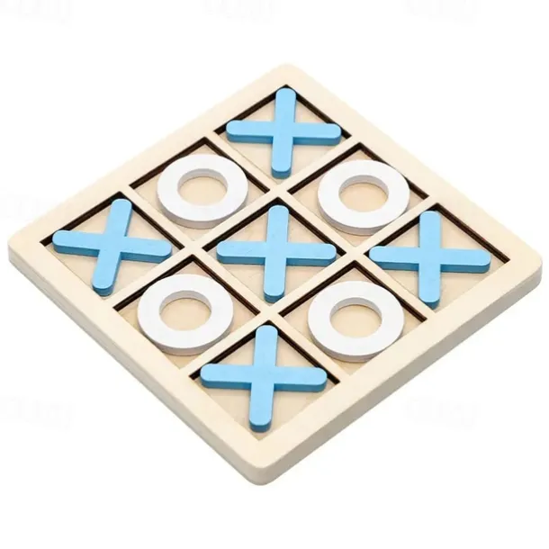 2 pcs Solid Wooden Tic Tac Toe Board Game - Perfect for Family Fun and Backyard Entertainment!