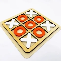 2 pcs Solid Wooden Tic Tac Toe Board Game - Perfect for Family Fun and Backyard Entertainment!