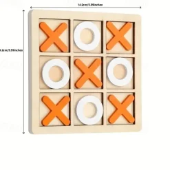 2 pcs Solid Wooden Tic Tac Toe Board Game - Perfect for Family Fun and Backyard Entertainment!