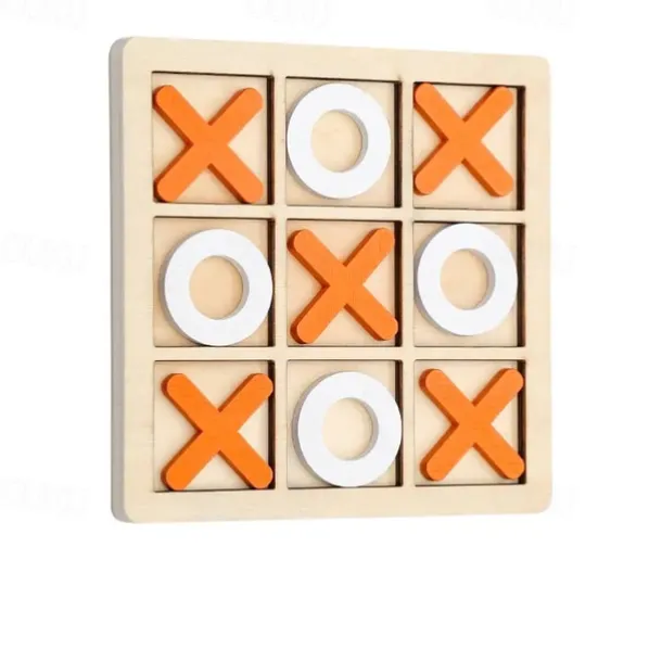 2 pcs Solid Wooden Tic Tac Toe Board Game - Perfect for Family Fun and Backyard Entertainment!