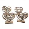 6 Pcs Spot Wooden Handicraft Ornaments With Heart-shaped Hollowed Out Letters Laser Cut Wooden Chips Valentine's Day Craft Gifts