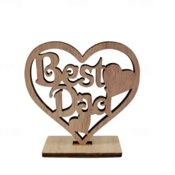 6 Pcs Spot Wooden Handicraft Ornaments With Heart-shaped Hollowed Out Letters Laser Cut Wooden Chips Valentine's Day Craft Gifts