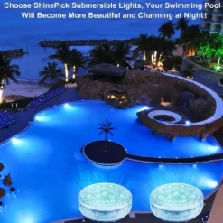 1/2/4 Pcs, Submersible LED Pool Lights with Infrared Sensor, Waterproof Underwater Pool Lights for Inground Pool ,Color Changing Underwater Lights for Ponds Battery Operated