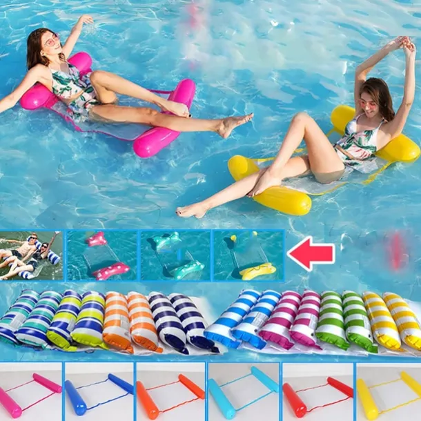 1 pcs Summer Inflatable Foldable Floating Row Swimming Pool Water Hammock Air Mattresses Bed Beach Pool Toy Water Lounge Chair,Inflatable for Pool