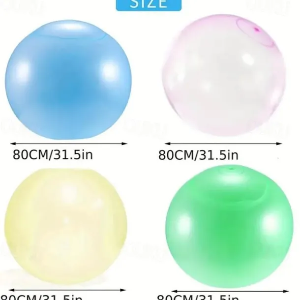 1/2/3 pcs Toy Bubble Ball with pump 27/47 inch Holiday Bouncy Ball Elastic Super Large Beach Balloon Inflatable Funny Toy Ball for Garden Outdoor Indoor Play