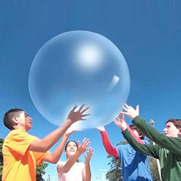 1/2/3 pcs Toy Bubble Ball with pump 27/47 inch Holiday Bouncy Ball Elastic Super Large Beach Balloon Inflatable Funny Toy Ball for Garden Outdoor Indoor Play