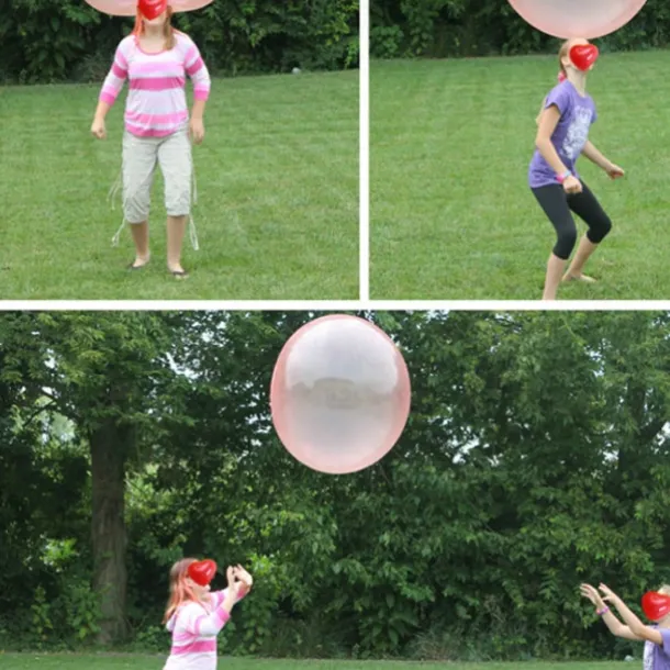 1/2/3 pcs Toy Bubble Ball with pump 27/47 inch Holiday Bouncy Ball Elastic Super Large Beach Balloon Inflatable Funny Toy Ball for Garden Outdoor Indoor Play