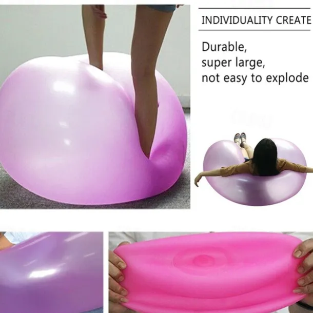 1/2/3 pcs Toy Bubble Ball with pump 27/47 inch Holiday Bouncy Ball Elastic Super Large Beach Balloon Inflatable Funny Toy Ball for Garden Outdoor Indoor Play