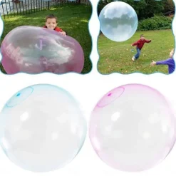 1/2/3 pcs Toy Bubble Ball with pump 27/47 inch Holiday Bouncy Ball Elastic Super Large Beach Balloon Inflatable Funny Toy Ball for Garden Outdoor Indoor Play