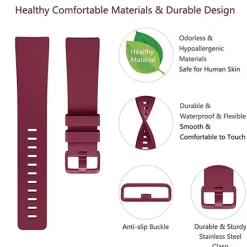 3 PCS Watch Band for Fitbit Versa 2 / Versa Lite / Versa SE / Versa Silicone Replacement Strap Soft Breathable Sport Band Wristband