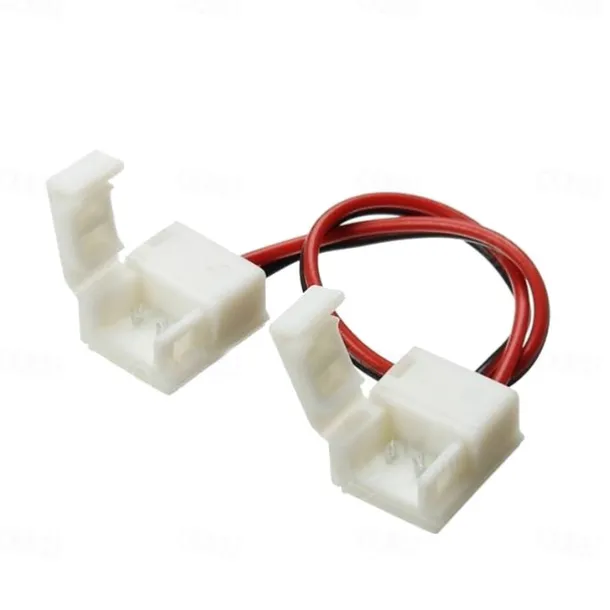 5 pcs Waterproof 8/10mm Wide 2-pin SMD 5050 3528 Flex LED Strip Connector Monochrome LED Strip to Strip Jumper