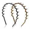 2 Pcs Zig Zag Headbands for Women Teen Girls Men, Plastic Hair Bands with Teeth Thin Zigzag Head Bands for Women's Hair, Non Slip Black Comb Hairbands Accessories