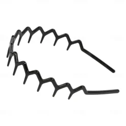 2 Pcs Zig Zag Headbands for Women Teen Girls Men, Plastic Hair Bands with Teeth Thin Zigzag Head Bands for Women's Hair, Non Slip Black Comb Hairbands Accessories