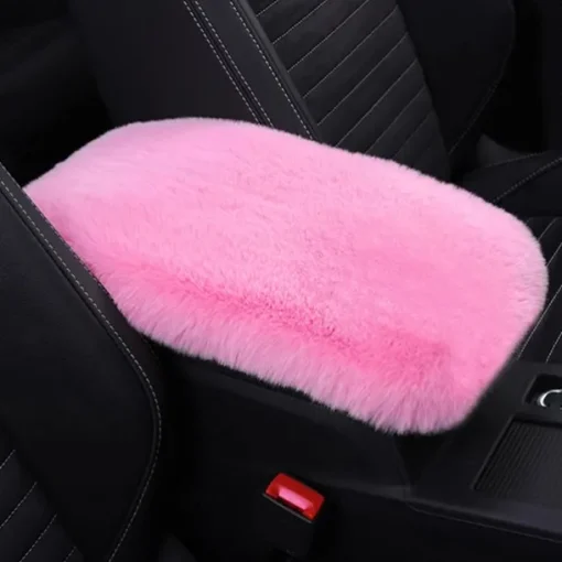 6 Pcs/Set Fluffy Faux Wool Car Steering Wheel Cover Furry Seatbelt Shoulder Pads Auto Center Console Armrest Pads Gear Shift Knob Cover Handbrake Cover Universal Warm Winter