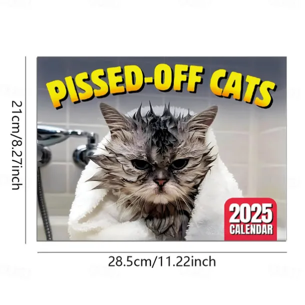 2025 Peed-Off Cats Calendar 2025 Calendar with Holidays Funny Cat Themed Gifts for Cat Lovers