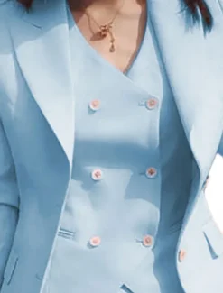 3 Piece Mother of the Bride Elegant Simple Shirt Collar Ankle Length Polyester Long Sleeve with Solid Color