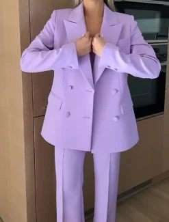 3 Piece Mother of the Bride PantsuitBlazer Set Classic Lapel Long Sleeve