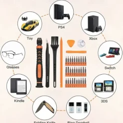 130 Piece Precision Screwdriver Kit Includes Torx T1 T2 T3 T4 T5 T6 T7 T8 T9 T10 T15 T20 and P2 P5 P6 Star Bits Ideal for iPhone Repairs
