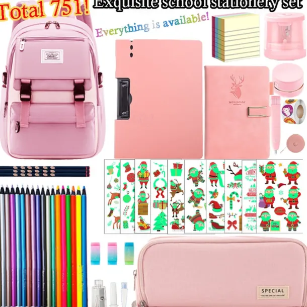 751 Pieces Back to School Supplies Kit for Kids K-12, School Essentials Supplies Set Bulk for Girls, Boys, Teachers. Includes Backpack, Pencils, Folders, Notebooks and Much More for Students All Ages
