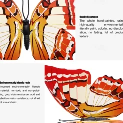 3 Pieces 3D Artificial Butterfly for Garden Decorations Fake Simulation Butterfly Stakes Yard Plant Lawn Decor Outdoor Art Ornaments