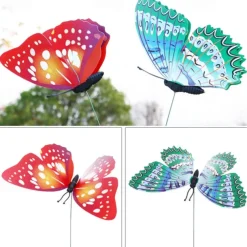 3 Pieces 3D Artificial Butterfly for Garden Decorations Fake Simulation Butterfly Stakes Yard Plant Lawn Decor Outdoor Art Ornaments