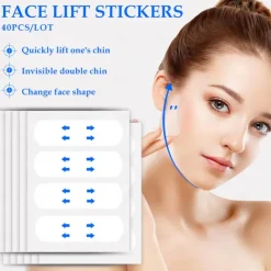 40 Pieces Invisible Thin Facial Stickers Tight Facial Line Wrinkle Sagging Skin V-Shape Face Lift Tape