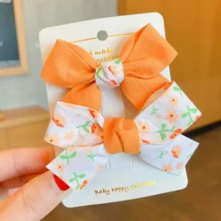 2 Pieces Kids / Toddler Girls' Active / Sweet Daily Floral Bow Polyester Hair Accessories Yellow / Pink / Blue Kid onesize