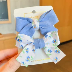 2 Pieces Kids / Toddler Girls' Active / Sweet Daily Floral Bow Polyester Hair Accessories Yellow / Pink / Blue Kid onesize