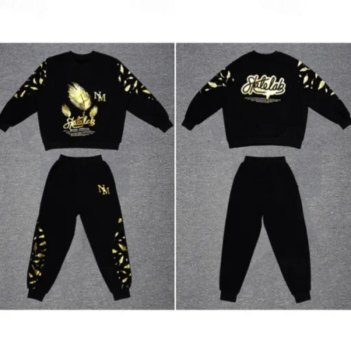 2 Pieces Kids Boys Suit Sweatshirt & Sweatpants Set Clothing Set Outfit Graphic Long Sleeve Crewneck Set Outdoor Sports Fashion Spring Fall 4 years+ Black
