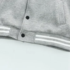 2 Pieces Kids Boys Tracksuits Outfit Stripe Letter Long Sleeve Button Cotton Set Daily Spring Fall 7-13 Years Black Gray