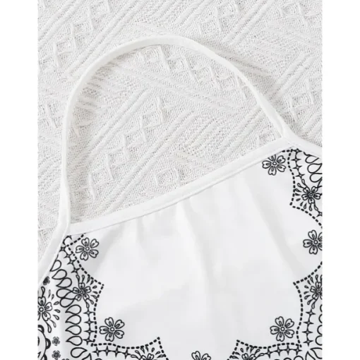2 Pieces Kids Girls' Cartoon Halter Tank & Pants Set Sleeveless Fashion School 7-13 Years Summer White