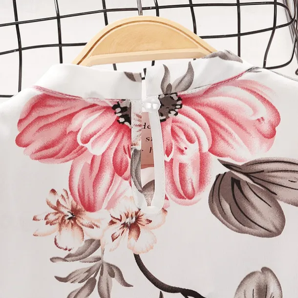 2 Pieces Kids Girls' Floral Crewneck Sweatshirt & Sweatpants Set Set Long Sleeve Fashion Outdoor Cotton 7-13 Years Summer Pink