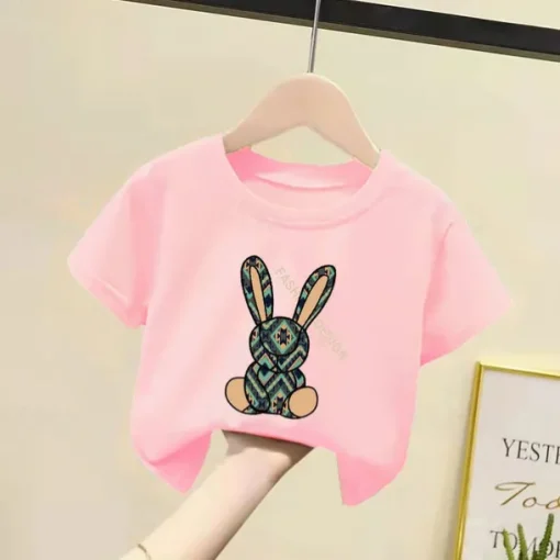 2 Pieces Kids Girls' Geometric Pants Suit Set Short Sleeve Fashion Outdoor Cotton 3-7 Years Summer Black White Yellow