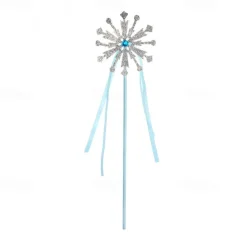 2 Pieces Kids Girls' Princess Dress Up Set Princess Costume Scepter Crown Sweet Party Birthday Snowflake Blue Light Blue