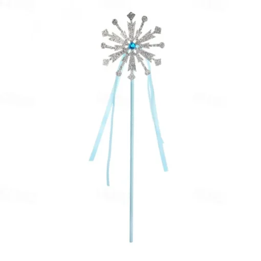 2 Pieces Kids Girls' Princess Dress Up Set Princess Costume Scepter Crown Sweet Party Birthday Snowflake Blue Light Blue