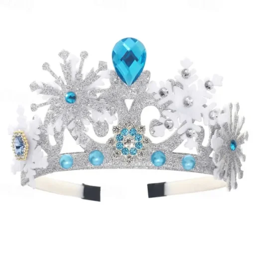 2 Pieces Kids Girls' Princess Dress Up Set Princess Costume Scepter Crown Sweet Party Birthday Snowflake Blue Light Blue
