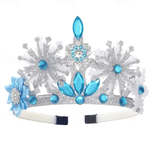 2 Pieces Kids Girls' Princess Dress Up Set Princess Costume Scepter Crown Sweet Party Birthday Snowflake Blue Light Blue
