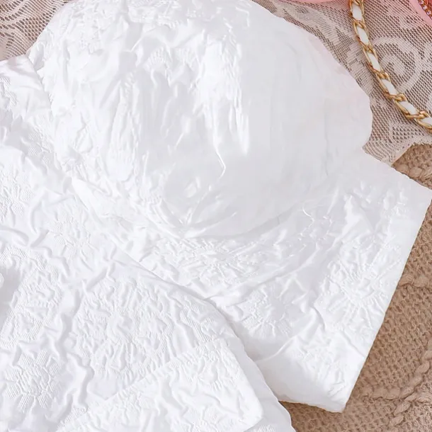 2 Pieces Kids Girls' Solid Color Ruched Dress Suits Set Short Sleeve Fashion School 7-13 Years Summer White