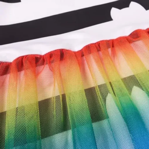 3 Pieces Kids Girls' Stripe Pants Suit Set Long Sleeve Fashion Outdoor 4 years+ Summer Rainbow Set Rainbow Set+Hairband Black White Set+Hairband