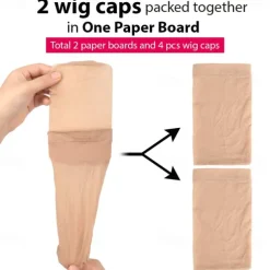4 pieces Light Brown Stocking Wig Caps Stretchy Nylon Wig Caps for Women
