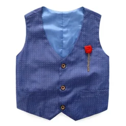 3 Pieces Ring Bearer Suit Boys Kids Suit Formal Suit Suit & Blazer Clothing Set School Formal Home Cool Gentle Plaid Print Black Wine Red Cotton