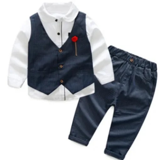 3 Pieces Ring Bearer Suit Boys Kids Suit Formal Suit Suit & Blazer Clothing Set School Formal Home Cool Gentle Plaid Print Black Wine Red Cotton