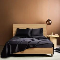 4 Pieces Satin Sheet Sets Hotel Luxury Silky Bed Sheets Soft Premium Satin Sheets Wrinkle & Fade Resistant Bedding Set Sheet Set, Include 1 Deep Pocket Fitted Sheet(12inch),1 Flat Sheet, 2 Pillowcases