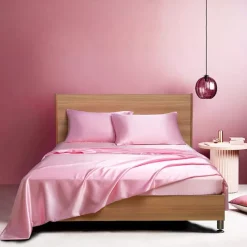 4 Pieces Satin Sheet Sets Hotel Luxury Silky Bed Sheets Soft Premium Satin Sheets Wrinkle & Fade Resistant Bedding Set Sheet Set, Include 1 Deep Pocket Fitted Sheet(12inch),1 Flat Sheet, 2 Pillowcases