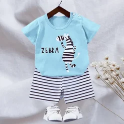 2 Pieces Toddler Boys T-shirt & Shorts Outfit Animal Cartoon Bear Short Sleeve Cotton Set Outdoor Neutral Daily Basic Summer Spring 3-7 Years Short set 30-RABBIT rabbit. Short set 35-Happy Niu Niu