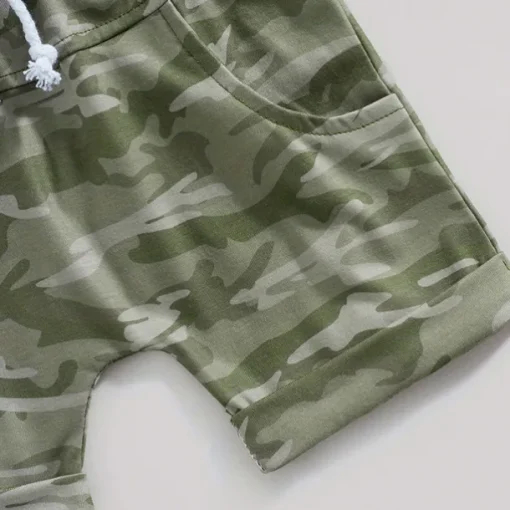 2 Pieces Toddler Boys T-shirt & Shorts Outfit Graphic Short Sleeve Set School Fashion Daily Summer Spring 3-7 Years ArmyGreen