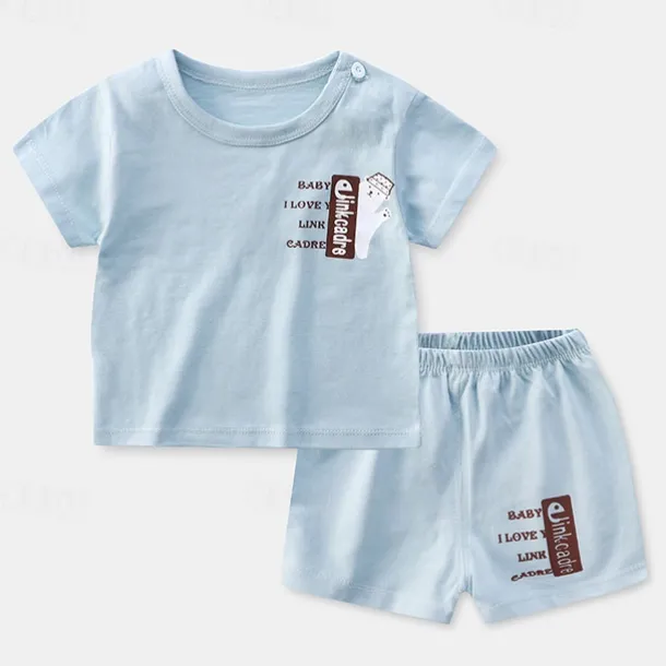 2 Pieces Toddler Boys T-shirt & Shorts Outfit Animal Cartoon Short Sleeve Cotton Set Outdoor Adorable Daily Summer Spring 3-7 Years 3 green teddy bears 9 spectacled bear 13 Stripes Bear